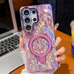 Pellicola per lenti con effetto glitter elettrolitico, supporto magnetico in metallo con perno, custodia per telefono antiurto, For Samsung Galaxy S26 Ultra 5G