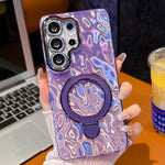 Pellicola per lenti con effetto glitter elettrolitico, supporto magnetico in metallo con perno, custodia per telefono antiurto, For Samsung Galaxy S26 Ultra 5G