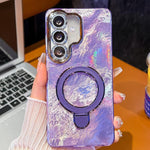 Pellicola per lenti con effetto glitter elettrolitico, supporto magnetico in metallo con perno, custodia per telefono antiurto, For Samsung Galaxy A37 5G