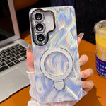 Pellicola per lenti con effetto glitter elettrolitico, supporto magnetico in metallo con perno, custodia per telefono antiurto, For Samsung Galaxy A37 5G
