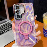 Pellicola per lenti con effetto glitter elettrolitico, supporto magnetico in metallo con perno, custodia per telefono antiurto, For Samsung Galaxy A37 5G