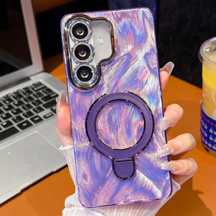 Pellicola per lenti con effetto glitter elettrolitico, supporto magnetico in metallo con perno, custodia per telefono antiurto, For Samsung Galaxy A37 5G