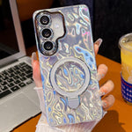 Pellicola per lenti con effetto glitter elettrolitico, supporto magnetico in metallo con perno, custodia per telefono antiurto, For Samsung Galaxy A37 5G