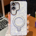 Pellicola per lenti con effetto glitter elettrolitico, supporto magnetico in metallo con perno, custodia per telefono antiurto, For Samsung Galaxy A07 5G