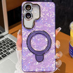 Pellicola per lenti con effetto glitter elettrolitico, supporto magnetico in metallo con perno, custodia per telefono antiurto, For Samsung Galaxy A07 5G