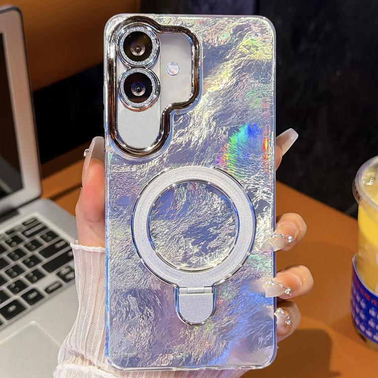 Pellicola per lenti con effetto glitter elettrolitico, supporto magnetico in metallo con perno, custodia per telefono antiurto, For Samsung Galaxy A07 5G