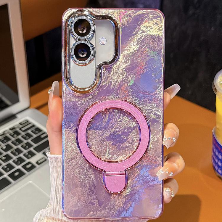 Pellicola per lenti con effetto glitter elettrolitico, supporto magnetico in metallo con perno, custodia per telefono antiurto, For Samsung Galaxy A07 5G