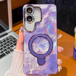 Pellicola per lenti con effetto glitter elettrolitico, supporto magnetico in metallo con perno, custodia per telefono antiurto, For Samsung Galaxy A07 5G
