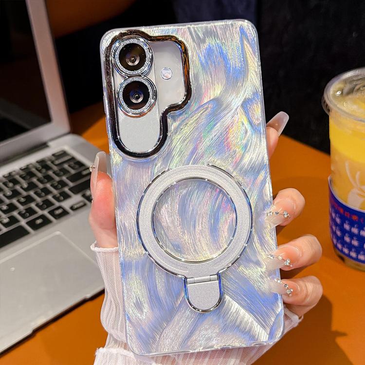 Pellicola per lenti con effetto glitter elettrolitico, supporto magnetico in metallo con perno, custodia per telefono antiurto, For Samsung Galaxy A07 5G