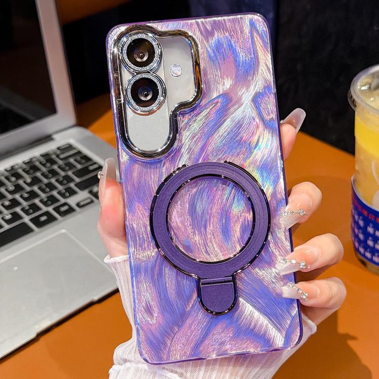 Pellicola per lenti con effetto glitter elettrolitico, supporto magnetico in metallo con perno, custodia per telefono antiurto, For Samsung Galaxy A07 5G