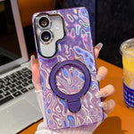 Pellicola per lenti con effetto glitter elettrolitico, supporto magnetico in metallo con perno, custodia per telefono antiurto, For Samsung Galaxy A07 5G