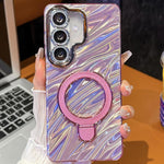 Pellicola per lenti con effetto glitter elettrolitico, supporto magnetico in metallo con perno, custodia per telefono antiurto, For Samsung Galaxy A17 5G