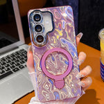 Pellicola per lenti con effetto glitter elettrolitico, supporto magnetico in metallo con perno, custodia per telefono antiurto, For Samsung Galaxy A17 5G