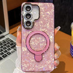 Pellicola per lenti con effetto glitter elettrolitico, supporto magnetico in metallo con perno, custodia per telefono antiurto, For Samsung Galaxy A56 5G