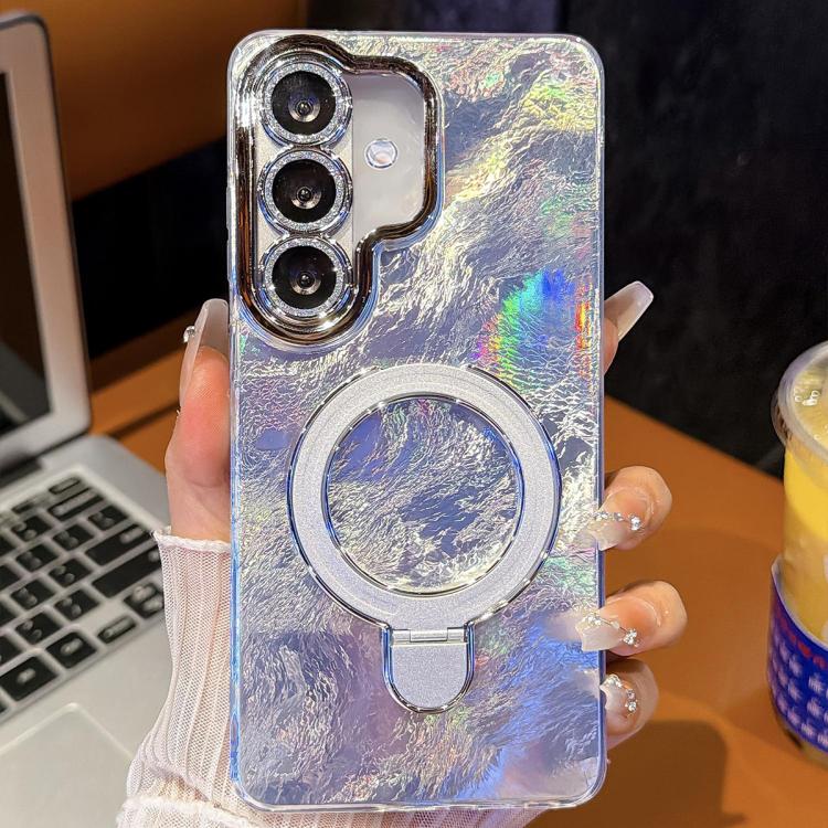 Pellicola per lenti con effetto glitter elettrolitico, supporto magnetico in metallo con perno, custodia per telefono antiurto, For Samsung Galaxy A56 5G
