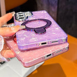 Pellicola per lenti con effetto glitter elettrolitico, supporto magnetico in metallo con perno, custodia per telefono antiurto, For Samsung Galaxy S26 5G