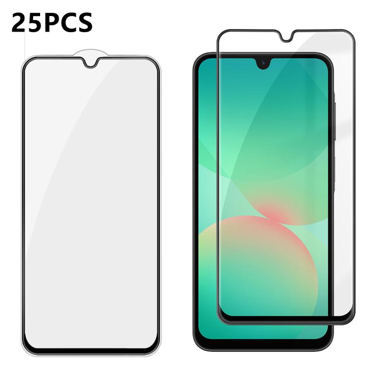 25 pezzi Pellicola in vetro temperato HD serigrafata ad alta densità di alluminio con copertura completa e anti-impronta, For Galaxy A08 4G / 5G, For Galaxy A18 4G / 5G, For Galaxy M47 5G, For Galaxy Z Fold8 5G Outer Screen                             ...