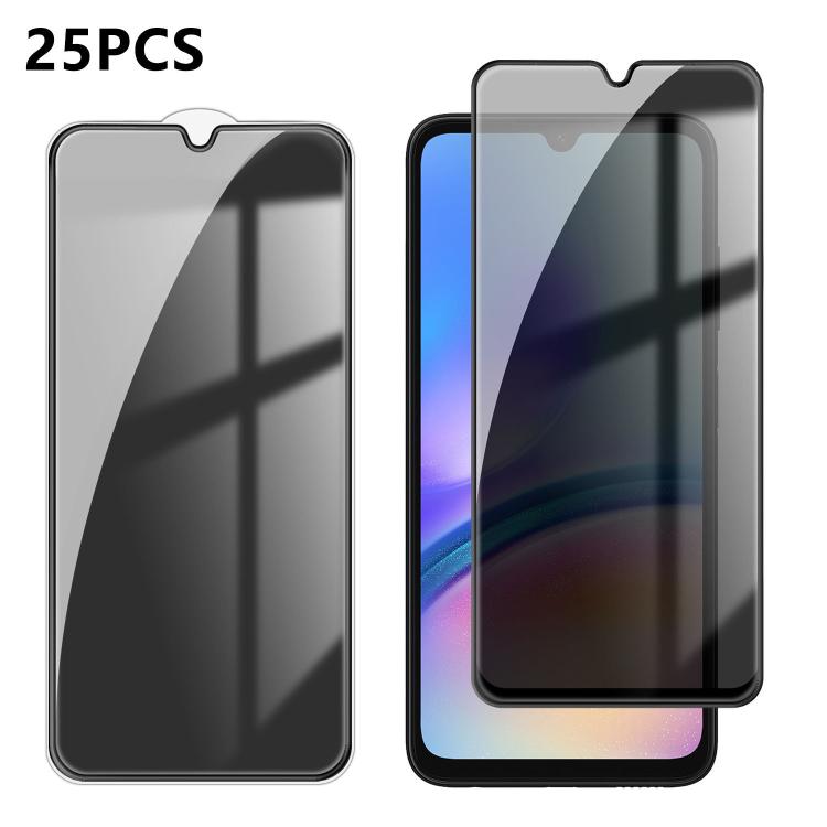 25 pezzi Pellicola in vetro temperato anti-impronta serigrafata ad alta copertura in alluminio per la privacy, For Galaxy S24 Ultra 5G, For Galaxy S24+ 5G, For Galaxy S24 5G, For Galaxy A15, For Galaxy A05, For Galaxy A05s, For Galaxy A25 5G