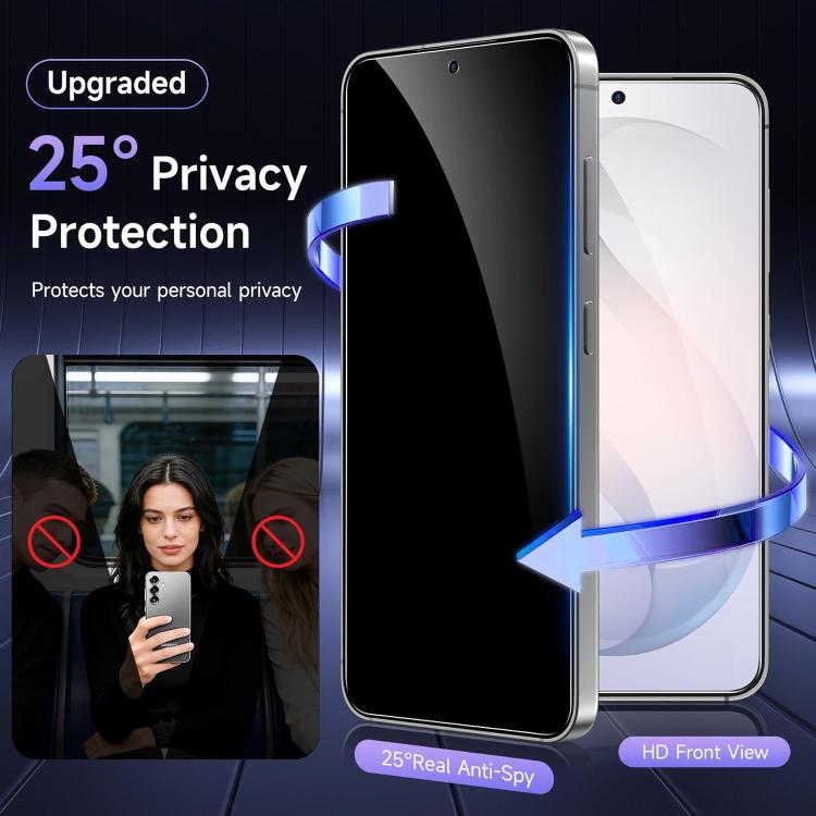 25 pezzi Pellicola in vetro temperato anti-impronta serigrafata ad alta copertura in alluminio per la privacy, For Galaxy A08 4G / 5G, For Galaxy A18 4G / 5G, For Galaxy M47 5G, For Galaxy Z Fold8 5G Outer Screen, For Galaxy Z Fold8 Ultra 5G Outer Scre...
