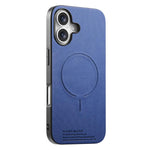 Cover posteriore magnetica in tessuto PU per telefono, For iPhone 16 Plus, For iPhone 16, For iPhone 15 Pro Max