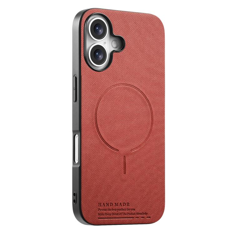 Cover posteriore magnetica in tessuto PU per telefono, For iPhone 16 Plus, For iPhone 16, For iPhone 15 Pro Max