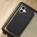 Cover posteriore magnetica in tessuto PU per telefono, For iPhone 16 Plus, For iPhone 16, For iPhone 15 Pro Max