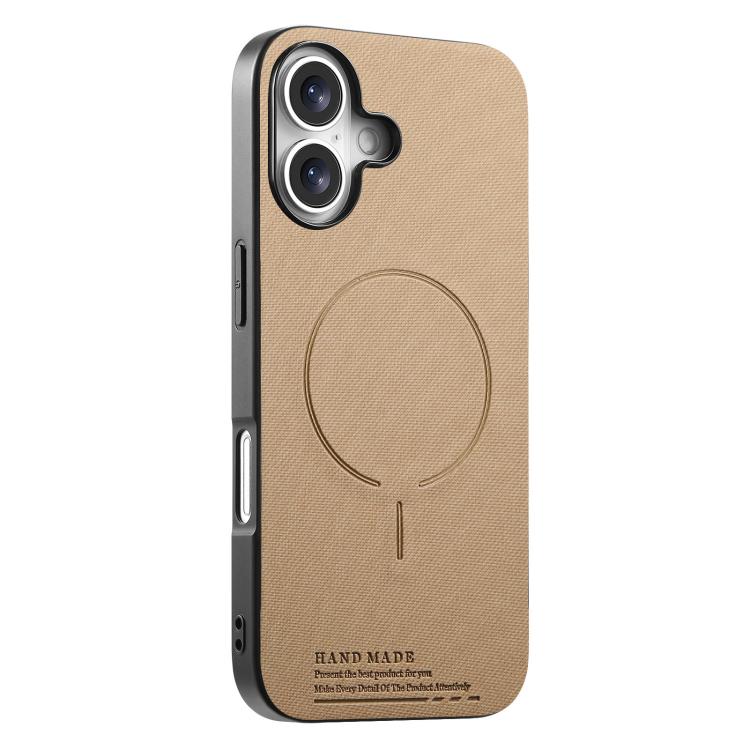 Cover posteriore magnetica in tessuto PU per telefono, For iPhone 16 Plus, For iPhone 16, For iPhone 15 Pro Max