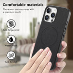 Cover posteriore magnetica in tessuto PU per telefono, For iPhone 15 Pro, For iPhone 15 Plus, For iPhone 15