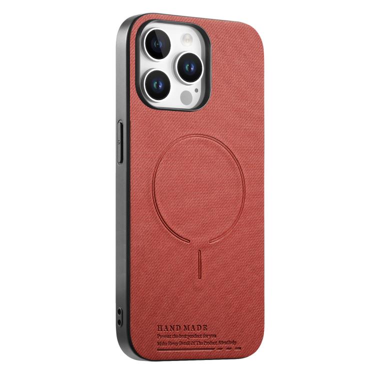 Cover posteriore magnetica in tessuto PU per telefono, For iPhone 15 Pro, For iPhone 15 Plus, For iPhone 15