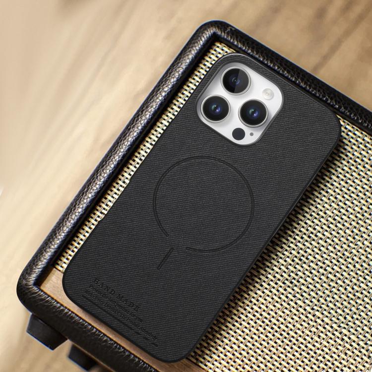 Cover posteriore magnetica in tessuto PU per telefono, For iPhone 14 Pro Max, For iPhone 13 Pro Max, For iPhone 13 Pro