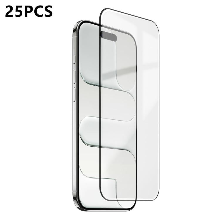 25 pezzi Pellicola in vetro temperato ad alto contenuto di allumina, ultra sottile, serigrafata HD ad ultrasuoni, con adesivo completo., For iPhone 17e / 16e, For iPhone 17 Pro Max, For iPhone 17 Pro, For iPhone 17, For iPhone Air, For iPhone 16 Pro Ma...