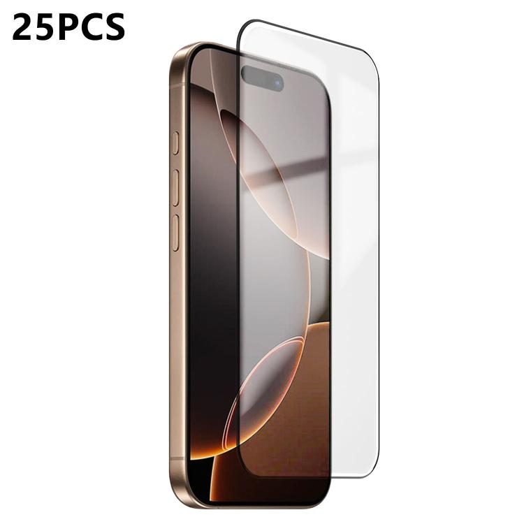 25 pezzi Pellicola in vetro temperato ad alto contenuto di allumina, ultra sottile, serigrafata HD ad ultrasuoni, con adesivo completo., For iPhone 17e / 16e, For iPhone 17 Pro Max, For iPhone 17 Pro, For iPhone 17, For iPhone Air, For iPhone 16 Pro Ma...