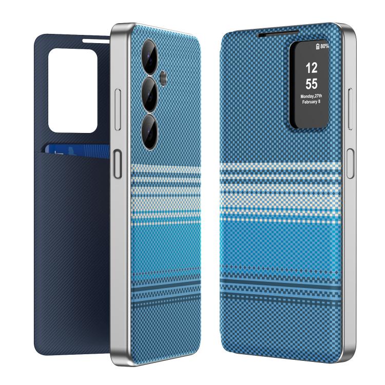 Custodia per telefono Smart View in ecopelle con motivo a quadri arcobaleno., For Samsung Galaxy A16, For Samsung Galaxy A55 5G, For Samsung Galaxy S24 Ultra 5G, For Samsung Galaxy S24+ 5G, For Samsung Galaxy S24 5G, For Samsung Galaxy S23 FE 5G