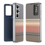Custodia per telefono Smart View in ecopelle con motivo a quadri arcobaleno., For Samsung Galaxy S26+ 5G, For Samsung Galaxy S26 Ultra 5G, For Samsung Galaxy S26 5G, For Samsung Galaxy A57 5G, For Samsung Galaxy A37 5G, For samsung Galaxy S25 FE 5G