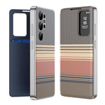 Custodia per telefono Smart View in ecopelle con motivo a quadri arcobaleno., For Samsung Galaxy A16, For Samsung Galaxy A55 5G, For Samsung Galaxy S24 Ultra 5G, For Samsung Galaxy S24+ 5G, For Samsung Galaxy S24 5G, For Samsung Galaxy S23 FE 5G