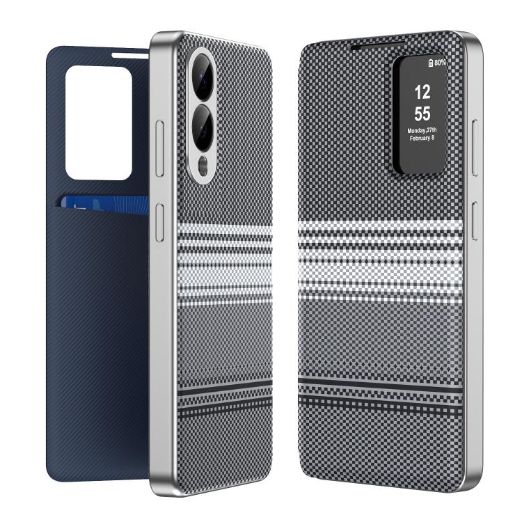 Custodia per telefono Smart View in ecopelle con motivo a quadri arcobaleno., For Samsung Galaxy A17 5G, For Samsung Galaxy S25 Edge 5G, For Samsung Galaxy A26 5G, For Samsung Galaxy S25 5G, For Samsung Galaxy S25+ 5G, For Samsung Galaxy S25 Ultra 5G