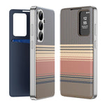 Custodia per telefono Smart View in ecopelle con motivo a quadri arcobaleno., For Samsung Galaxy S26+ 5G, For Samsung Galaxy S26 Ultra 5G, For Samsung Galaxy S26 5G, For Samsung Galaxy A57 5G, For Samsung Galaxy A37 5G, For samsung Galaxy S25 FE 5G