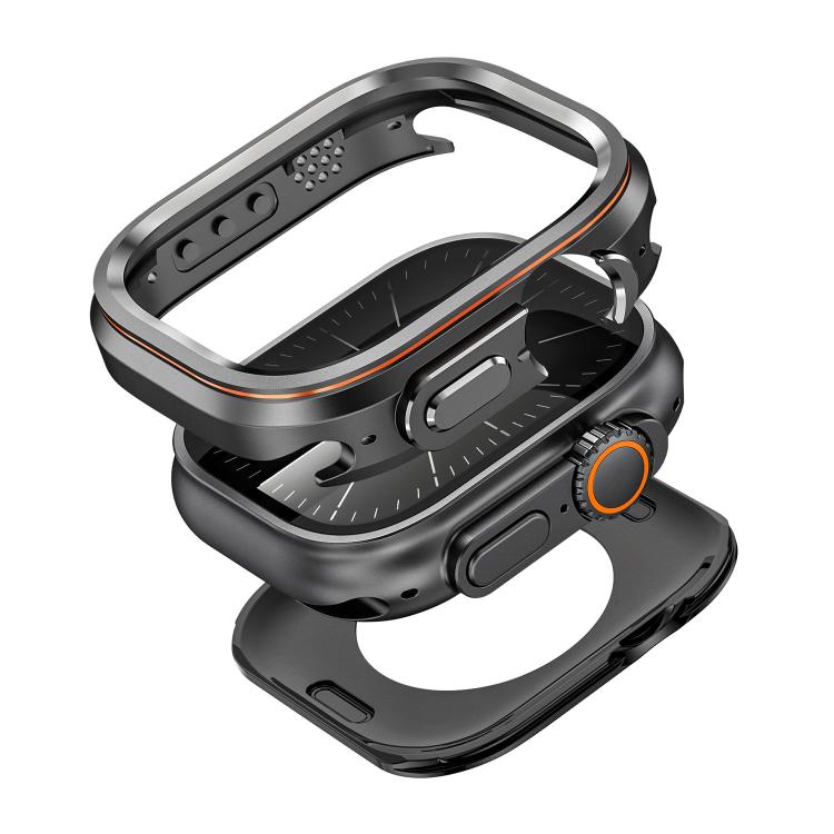 Custodia protettiva in metallo per orologio in stile Light Circle., For Apple Watch Ultra 3 / 2 / 1 49mm