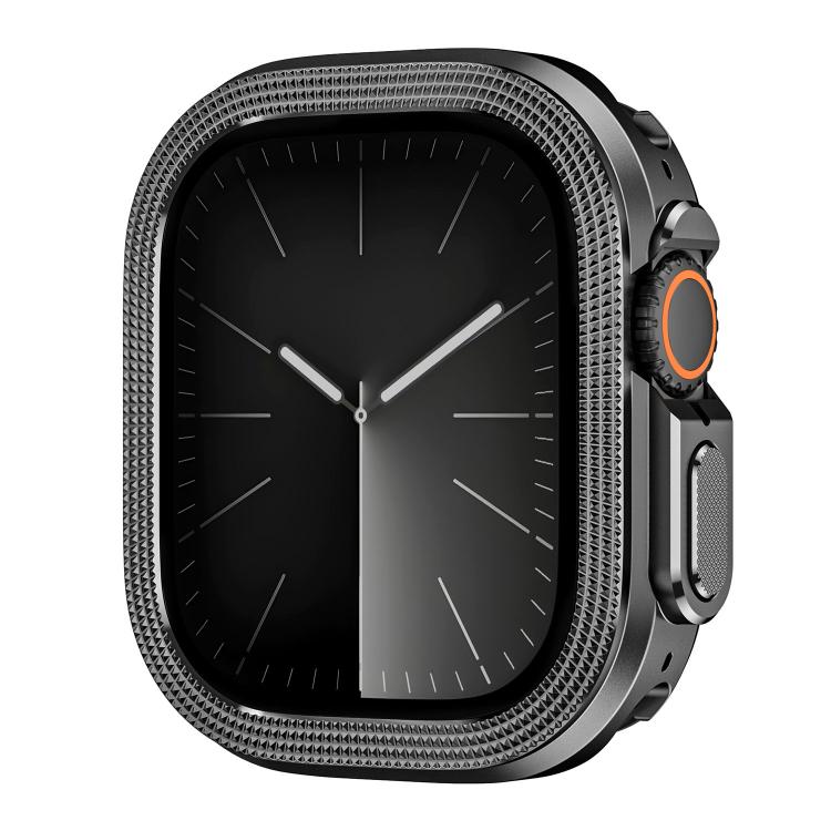 Custodia protettiva in metallo per orologio con motivo a rombi., For Apple Watch Ultra 3 / 2 / 1 49mm