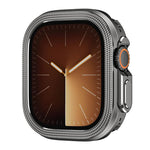 Custodia protettiva in metallo per orologio con motivo a rombi., For Apple Watch Ultra 3 / 2 / 1 49mm