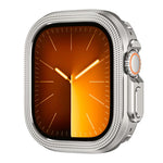 Custodia protettiva in metallo per orologio con motivo a rombi., For Apple Watch Ultra 3 / 2 / 1 49mm
