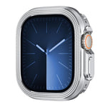 Custodia protettiva in metallo per orologio con motivo a rombi., For Apple Watch Ultra 3 / 2 / 1 49mm