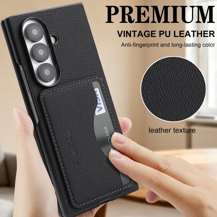 Custodia per telefono con porta carte magnetico in ecopelle vegana in stile retrò., For Samsung Galaxy Z Fold7, For Samsung Galaxy Z Flip7, For Samsung Galaxy A56 5G, For Samsung Galaxy A26 5G