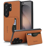 Custodia per telefono con porta carte magnetico in ecopelle vegana in stile retrò., For Samsung Galaxy S26+ 5G, For Samsung Galaxy S26 Ultra 5G, For Samsung Galaxy S26 5G, For Samsung Galaxy A57 5G