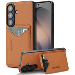 Custodia per telefono con porta carte magnetico in ecopelle vegana in stile retrò., For Samsung Galaxy A36 5G, For Samsung Galaxy A16, For Samsung Galaxy S25 5G, For Samsung Galaxy S25+ 5G