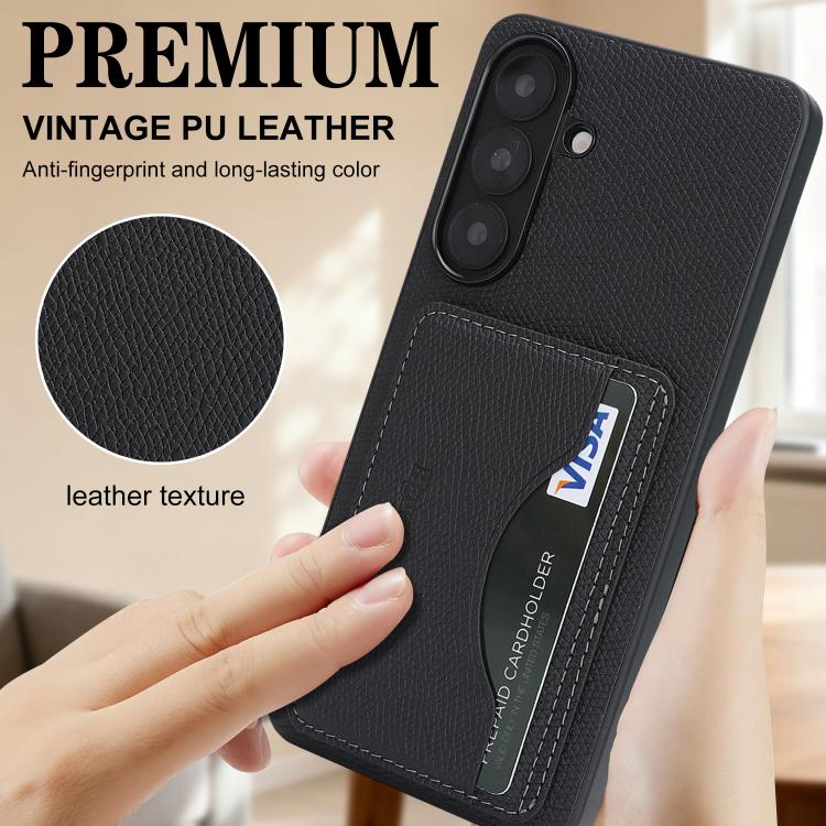 Custodia per telefono con porta carte magnetico in ecopelle vegana in stile retrò., For Samsung Galaxy A37 5G, For Samsung Galaxy Z Flip7 FE / Flip6, For Samsung Galaxy A17, For Samsung Galaxy A07