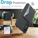 Custodia per telefono con porta carte magnetico in ecopelle vegana in stile retrò., For Samsung Galaxy A37 5G, For Samsung Galaxy Z Flip7 FE / Flip6, For Samsung Galaxy A17, For Samsung Galaxy A07
