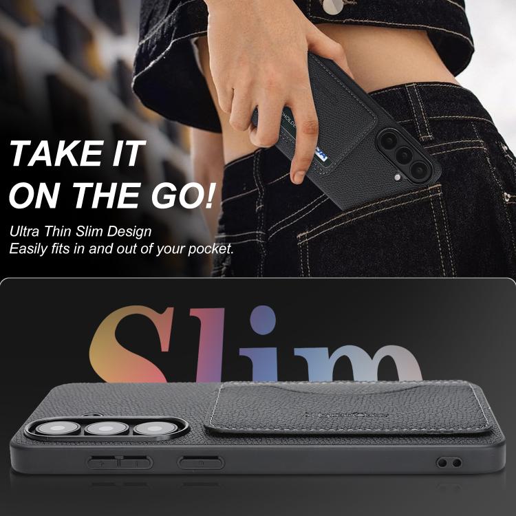 Custodia per telefono con porta carte magnetico in ecopelle vegana in stile retrò., For Samsung Galaxy A37 5G, For Samsung Galaxy Z Flip7 FE / Flip6, For Samsung Galaxy A17, For Samsung Galaxy A07