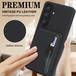 Custodia per telefono con porta carte magnetico in ecopelle vegana in stile retrò., For Samsung Galaxy A36 5G, For Samsung Galaxy A16, For Samsung Galaxy S25 5G, For Samsung Galaxy S25+ 5G
