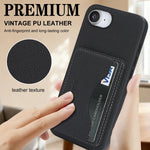 Custodia per telefono con porta carte magnetico in ecopelle vegana in stile retrò., For iPhone 17e / 16e, For iPhone 17 Pro Max, For iPhone 17 Pro, For iPhone 17